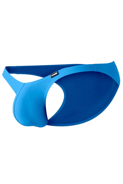 Blauer Herren Brief tief geschnitten blickdichter weicher Männer Slip mit Suspensorium Blau