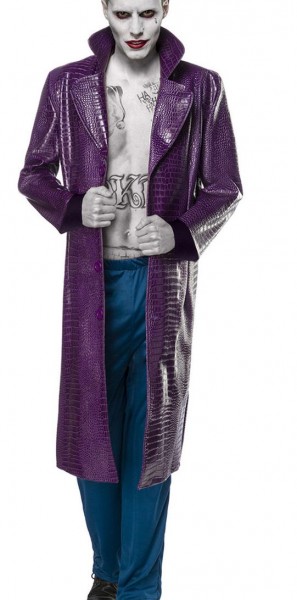 Herren Harlekin Fantasy Kostüm Joker Verkleidung aus langem Mantel, Hose lässig weit geschnitten in