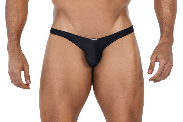 Schwarzer Männer Thong Capri Slip blickdicht elastisch Slip mit geformten Suspensorium