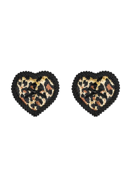 Leopard Damen Dessous Nipple Covers, Patches und Herzform BH brustfrei Selbstklebend und wiederverwe