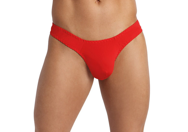 Herren String rot blickdicht elastisch Männer Slip mit Gummibund