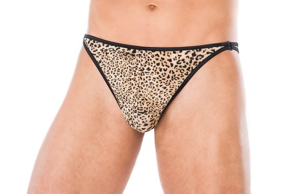 Herren String in panther braun mit Hakenverschluss Männer Slip mit Tier-Muster-Copy