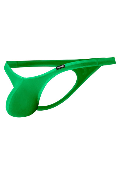 Grüner Herren String tief geschnitten transparenter weicher Netz Männer Tanga mit Suspensorium NeonG