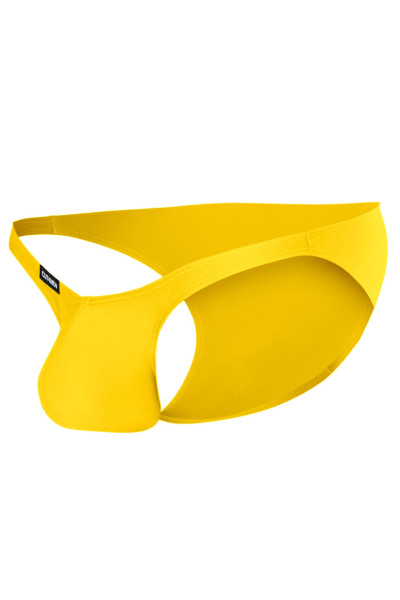 Gelber Herren Brief tief geschnitten blickdichter weicher Männer Slip mit Suspensorium