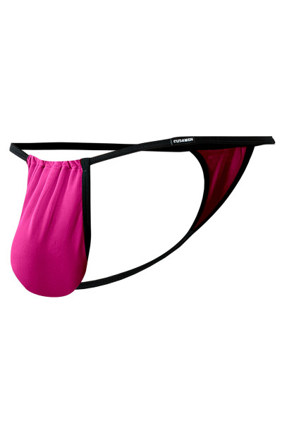 Pinker Herren String blickdicht elastisch Männer Slip knapp geschnitten