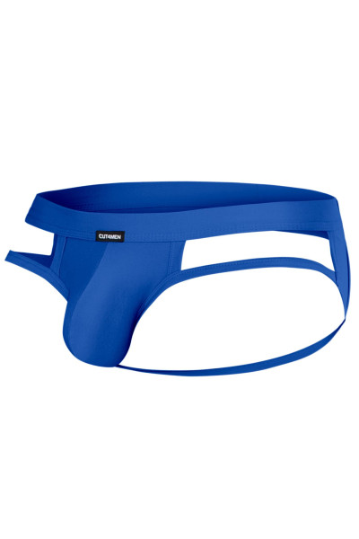 Blauer Herren Jockstrap Slip pofrei mit Suspensorium elastisch