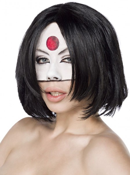 Schwarze Damen Bob Frisur Perücke Samurai Frisur lässig geschnitten kinnlange Haare