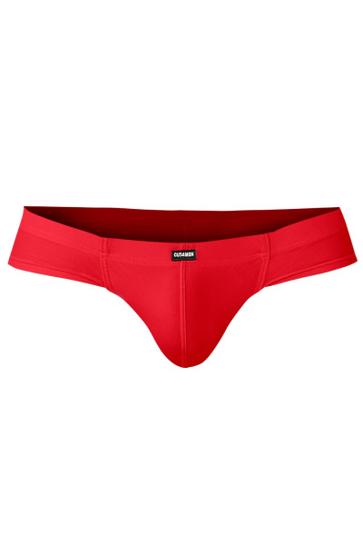 Roter Männer Brief Slip mit breitem Bund blickdicht Mikrofaser Neon elastisch