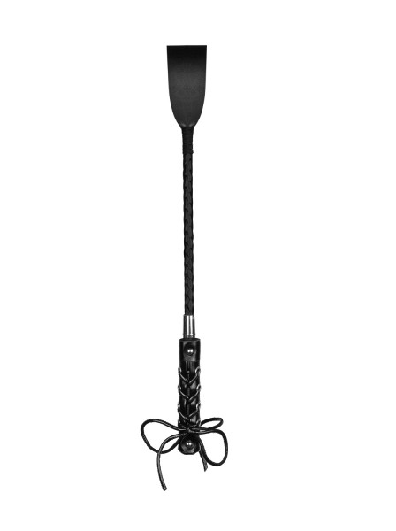 Gerte mit Schnürung und glänzenden Nieten Peitsche für sinnliche Spiele 43cm schwarz