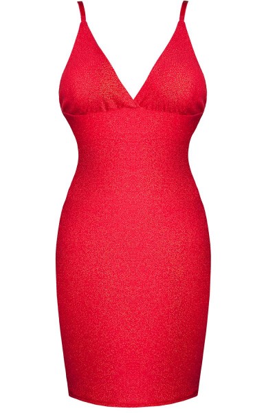 Rotes elegantes Damen Abendkleid Schlauch Minikleid mit Träger und V-Ausschnitt glänzend