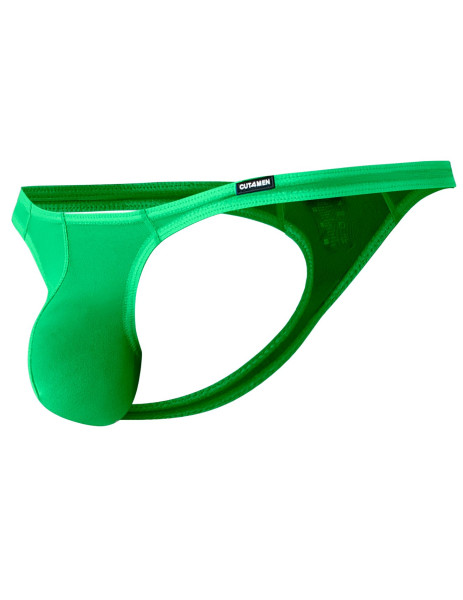 Grüner Herren Brazilian Thong String Neon durchsichtiges Netzmaterial knapp geschnitten