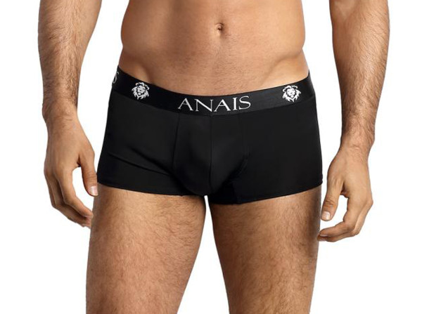 Herren Boxer Shorts in schwarz aus leicht glänzendem blickdichtem Stoff und breitem Gummibund