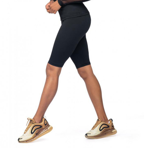 Kurze Sports Leggings Damen Fitness und Trainings Hose in schwarz elastisch