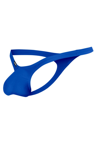 Blauer knapper Herren String blickdicht aus Mikrofaser elastisch