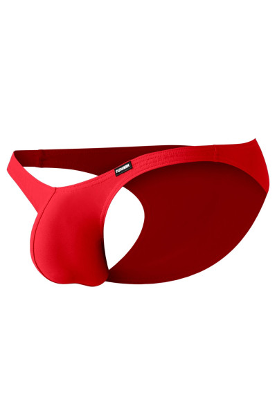 Roter Herren Brief tief geschnitten blickdichter weicher Männer Slip mit Suspensorium Scharlachrot