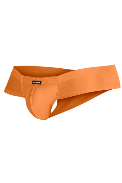Oranger Männer Brief Slip mit breitem Bund blickdicht elastisch