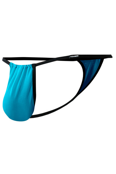 Türkiser Herren String blickdicht elastisch Männer Slip knapp geschnitten
