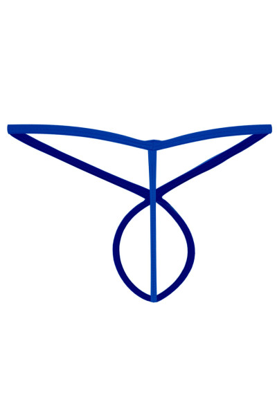 Blauer knapper Herren String ouvert Slip aus Bänder komplett offen elastisch