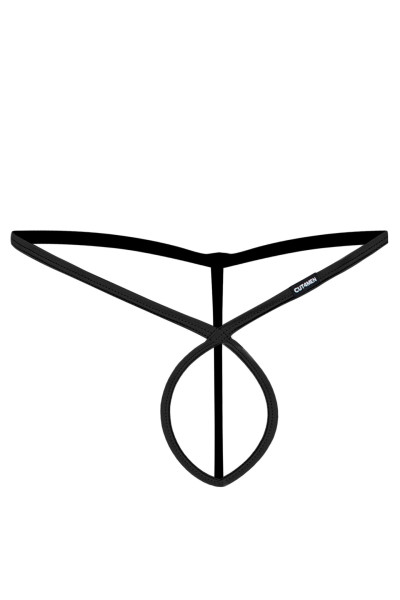 Schwarzer Herren String ouvert Slip komplett offen elastisch