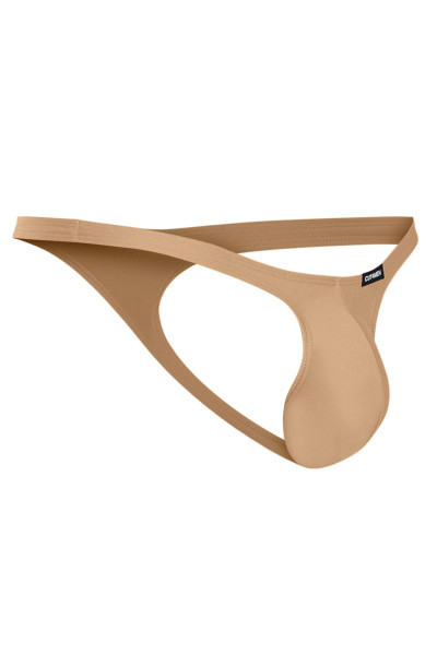 Herren Micro String in beige sand knapper Männer Slip elastisch Mikrofaser blickdicht