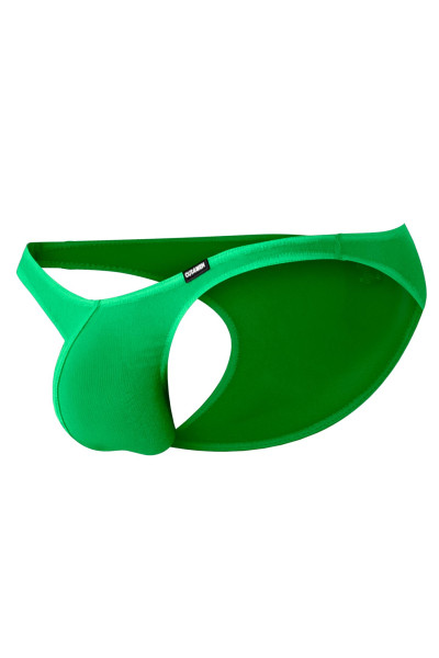 Grüner Herren Brief tief geschnitten transparent weicher Männer Slip mit Suspensorium Neon Grün