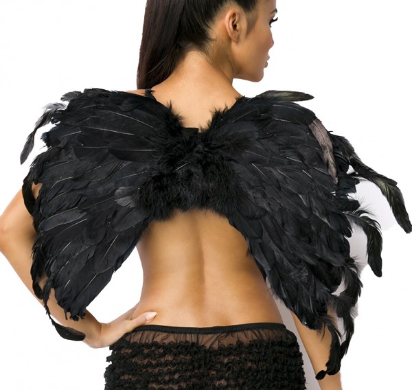 Schwarze Damen Engels Flügel Gummibänder Flüge Dark Angel Verkleidung Fasching