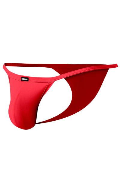 Roter Männer Tanga aus Netz Material elastisch transparent Herren String