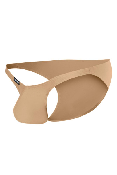 Beiger Herren Brief tief geschnitten blickdichter weicher Männer Slip mit Suspensorium