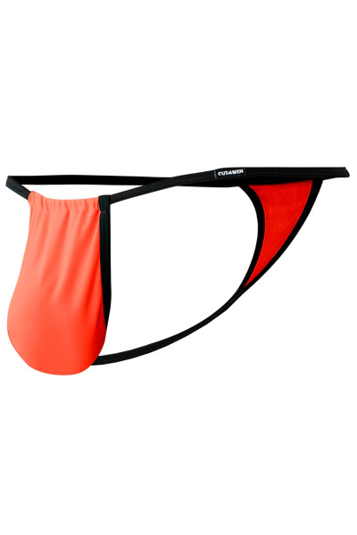 Oranger Herren String blickdicht elastisch Männer Slip knapp geschnitten