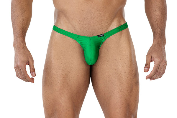 Grüner Männer Thong String Brazilian blickdicht elastisch Slip mit geformten Suspensorium